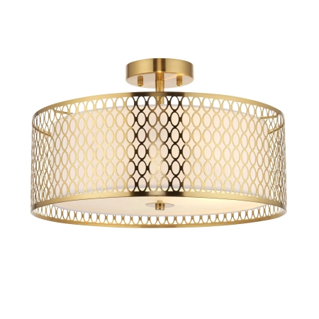 Lampa sufitowa złota metalowa z tkaniną 43cm 101568 z serii Cordero - Endon Lighting