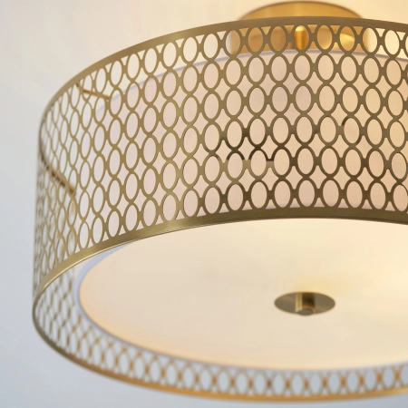 Lampa sufitowa złota metalowa z tkaniną 43cm 101568 z serii Cordero - Endon Lighting
