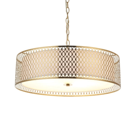 Lampa wisząca złota metalowa z tkaniną 56cm 101569 z serii Cordero - Endon Lighting