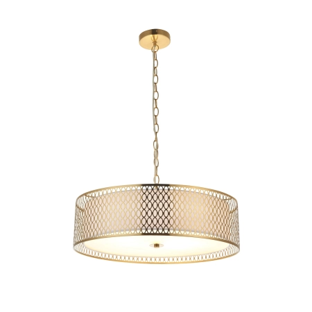 Lampa wisząca złota metalowa z tkaniną 56cm 101569 z serii Cordero - Endon Lighting
