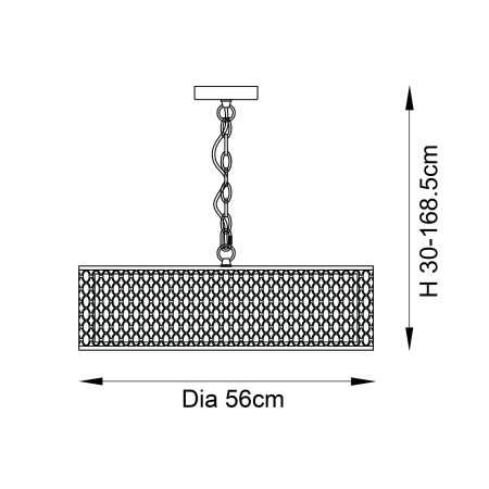 Lampa wisząca złota metalowa z tkaniną 56cm 101569 z serii Cordero - Endon Lighting