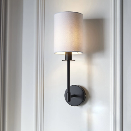 Kinkiet czarny metalowy z białym abażurem 101660 z serii Sancerre - Endon Lighting