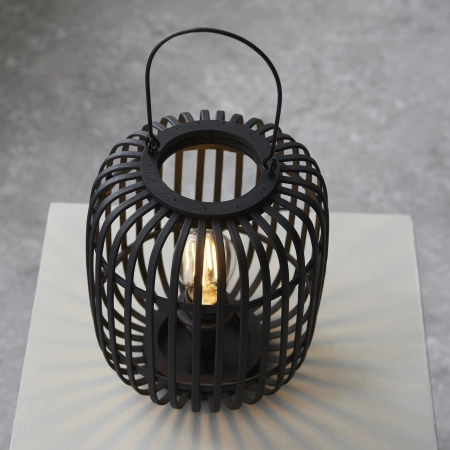 Lampa stołowa czarna drewniana ażurowa 101674 z serii Mathias - Endon Lighting