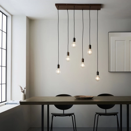 Lampa wisząca drewniano-metalowa 6-punktowa 101684 z serii Stellan - Endon Lighting