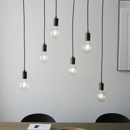 Lampa wisząca drewniano-metalowa 6-punktowa 101684 z serii Stellan - Endon Lighting
