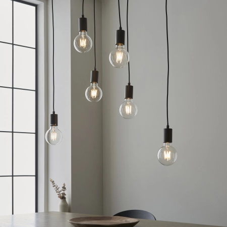 Lampa wisząca drewniano-metalowa 6-punktowa 101684 z serii Stellan - Endon Lighting