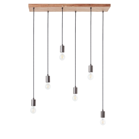 Lampa wisząca drewniano-metalowa 6-punktowa 101684 z serii Stellan - Endon Lighting