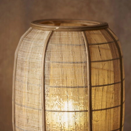 Lampa podłogowa czarna z drewnianym kloszem 132cm 101687 z serii Zaire - Endon Lighting