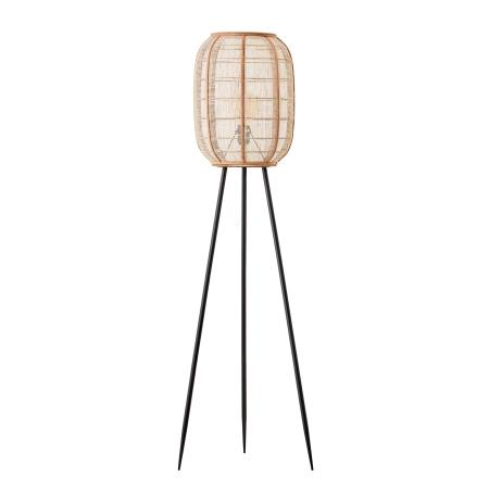 Lampa podłogowa czarna z drewnianym kloszem 132cm 101687 z serii Zaire - Endon Lighting