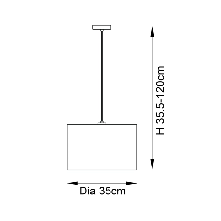 Lampa wisząca metalowa czarna z abażurem 35cm 101691 z serii Longshore - Endon Lighting