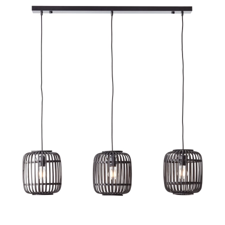 Lampa wisząca czarna metalowo-drewniana 3-punktowa 101698 z serii MATHIAS - Endon Lighting