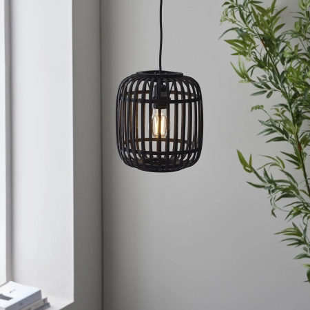 Lampa wisząca czarna metalowo-drewniana 22cm 101700 z serii Mathias - Endon Lighting