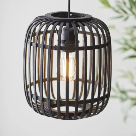 Lampa wisząca czarna metalowo-drewniana 22cm 101700 z serii Mathias - Endon Lighting