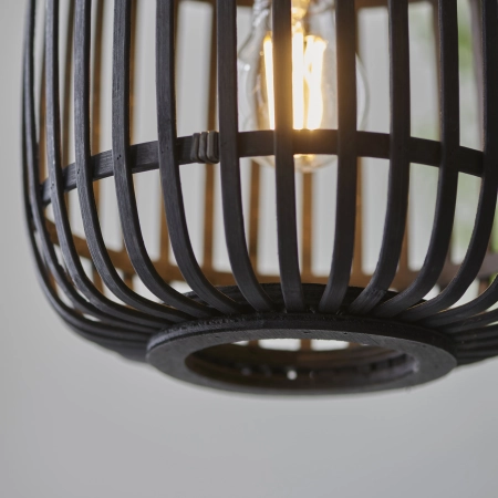 Lampa wisząca czarna metalowo-drewniana 22cm 101700 z serii Mathias - Endon Lighting
