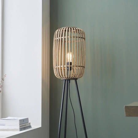 Lampa podłogowa drewniana czarna na trójnogu 101774 z serii Mathias - Endon Lighting