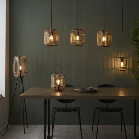 Lampa wisząca 3-punktowa drewniana czarna 101775 z serii MATHIAS - Endon Lighting