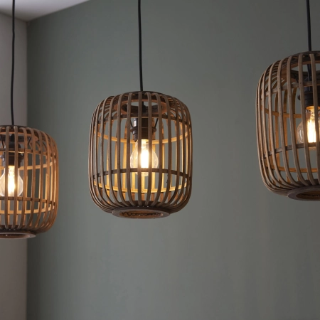 Lampa wisząca 3-punktowa drewniana czarna 101775 z serii MATHIAS - Endon Lighting