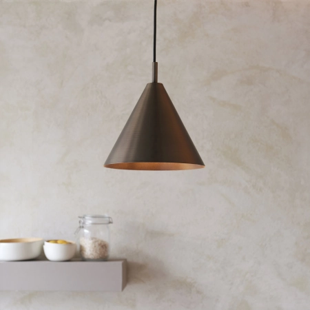 Lampa wisząca metalowa stożkowa brązowa 102892 z serii Cape - Endon Lighting