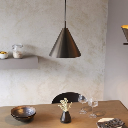 Lampa wisząca metalowa stożkowa brązowa 102892 z serii Cape - Endon Lighting