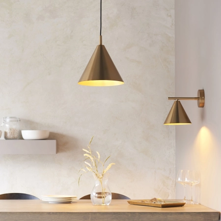 Kinkiet metalowy mosiężny stożkowy 102893 z serii Cape - Endon Lighting