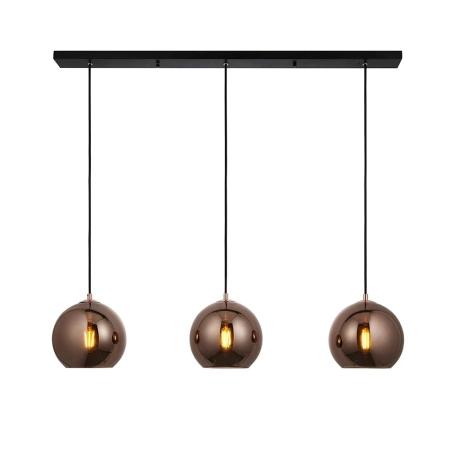Lampa wisząca 3-punktowa miedziana szklana 102929 z serii Boli - Endon Lighting