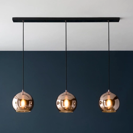 Lampa wisząca 3-punktowa miedziana szklana 102929 z serii Boli - Endon Lighting