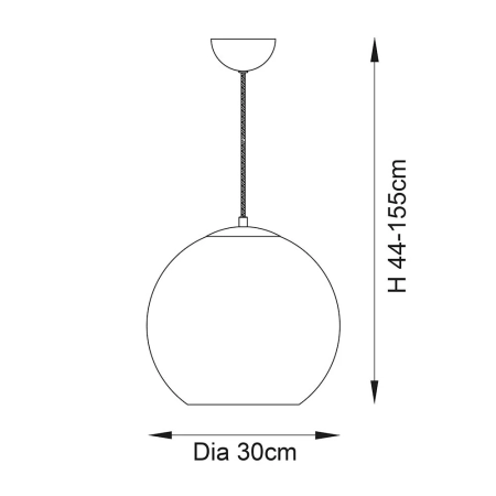 Lampa wisząca szklana miedziana kula 102930 z serii Boli - Endon Lighting