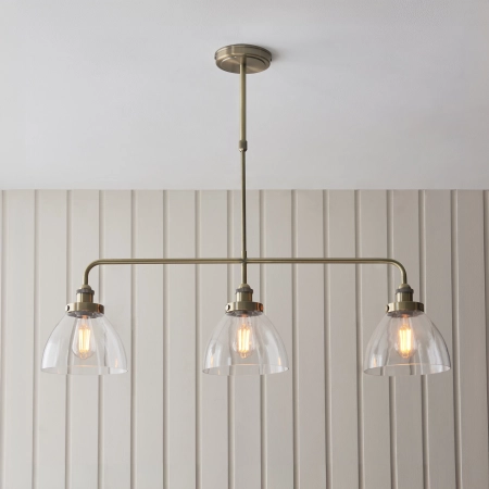 Lampa wisząca mosiężna 3-punktowa z kloszami 103014 z serii Hansen - Endon Lighting