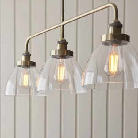 Lampa wisząca mosiężna 3-punktowa z kloszami 103014 z serii Hansen - Endon Lighting