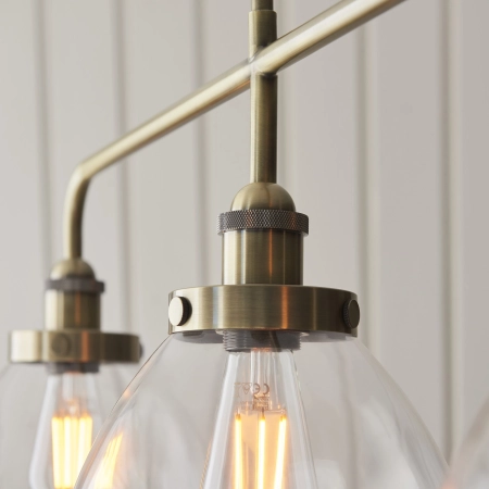 Lampa wisząca mosiężna 3-punktowa z kloszami 103014 z serii Hansen - Endon Lighting