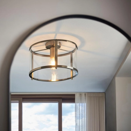 Plafon szklany mosiężny okrągły 64cm 103112 z serii HOPTON - Endon Lighting
