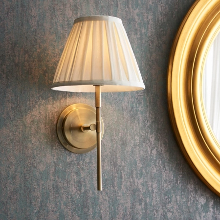 Kinkiet mosiężny z kremowym abażurem 103346 z serii RENNES - Endon Lighting