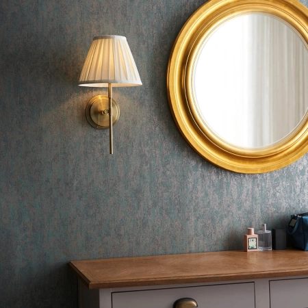 Kinkiet mosiężny z kremowym abażurem 103346 z serii RENNES - Endon Lighting