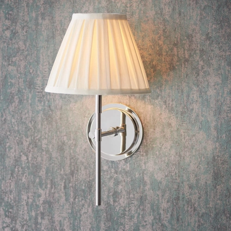 Kinkiet niklowany z plisowanym abażurem 103356 z serii Rennes - Endon Lighting