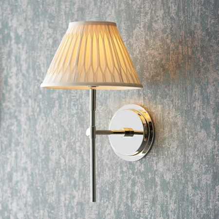 Kinkiet niklowany z abażurem w kolorze kości słoniowej 103357 z serii RENNES - Endon Lighting