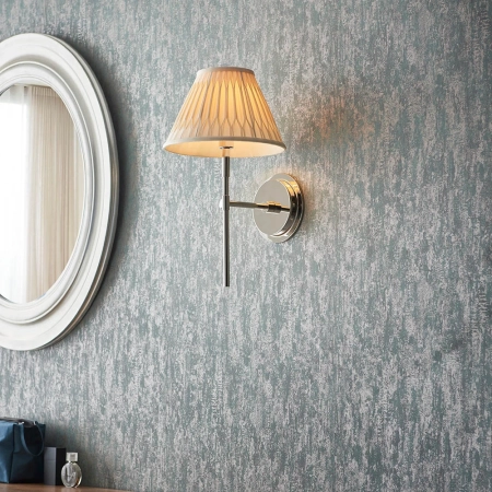Kinkiet niklowany z abażurem w kolorze kości słoniowej 103357 z serii RENNES - Endon Lighting