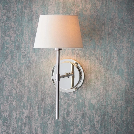 Kinkiet niklowany z abażurem w kolorze kości słoniowej 103358 z serii RENNES - Endon Lighting