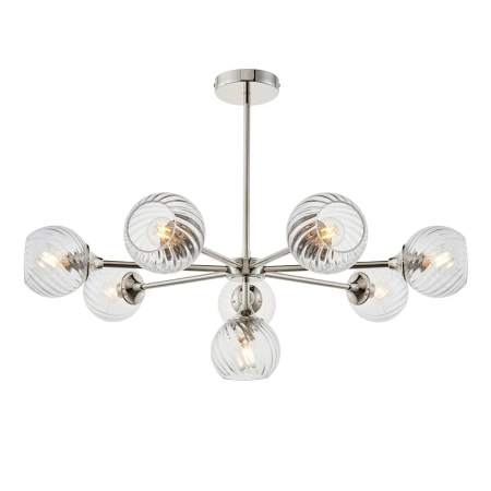 Lampa wisząca niklowa 8-punktowa ze szklanymi kloszami 104051 z serii Allegra - Endon Lighting