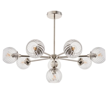 Lampa wisząca niklowa 8-punktowa ze szklanymi kloszami 104051 z serii Allegra - Endon Lighting