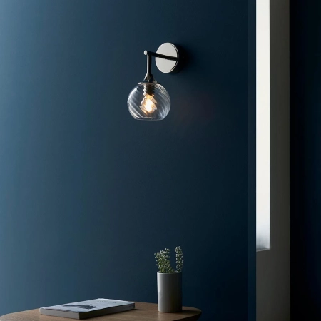 Kinkiet niklowany ze szklanym kloszem 104052 z serii Allegra - Endon Lighting