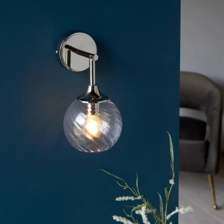 Kinkiet niklowany ze szklanym kloszem 104052 z serii Allegra - Endon Lighting