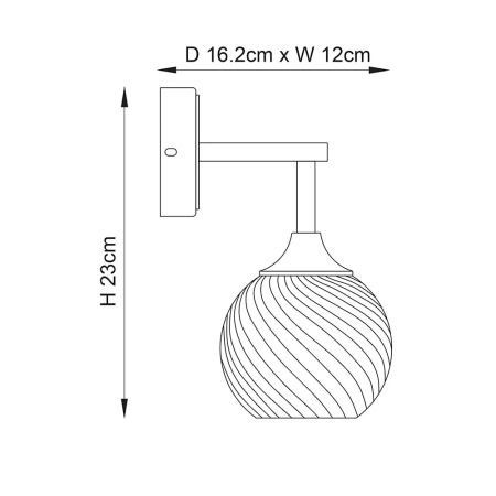 Kinkiet niklowany ze szklanym kloszem 104052 z serii Allegra - Endon Lighting