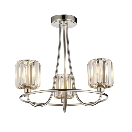 Lampa sufitowa niklowana szklana 3-punktowa 104107 z serii Berenice - Endon Lighting