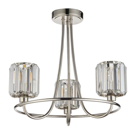 Lampa sufitowa niklowana szklana 3-punktowa 104107 z serii Berenice - Endon Lighting
