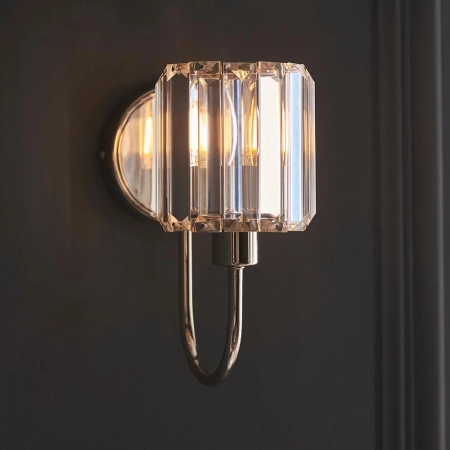 Kinkiet niklowany szklany 1-punktowy 104109 z serii Berenice - Endon Lighting