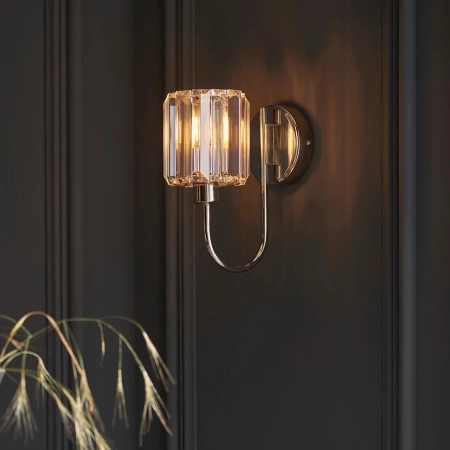 Kinkiet niklowany szklany 1-punktowy 104109 z serii Berenice - Endon Lighting