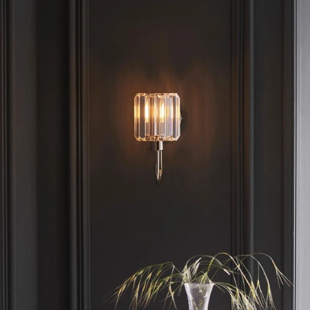 Kinkiet niklowany szklany 1-punktowy 104109 z serii Berenice - Endon Lighting