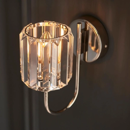 Kinkiet niklowany szklany 1-punktowy 104109 z serii Berenice - Endon Lighting