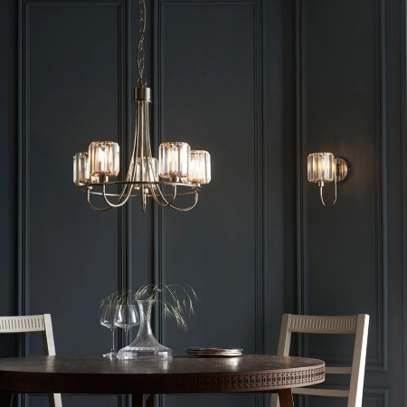 Kinkiet niklowany szklany 1-punktowy 104109 z serii Berenice - Endon Lighting