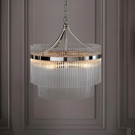 Lampa wisząca niklowa szklana 5-punktowa 104112 z serii Marietta - Endon Lighting